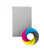 Klapp-Visitenkarten hoch 5/5 farbig mit einseitigem partiellem UV-Lack - Rillung außermittig <br>beidseitig bedruckt (CMYK 4-farbig + 1 Silber-Sonderfarbe)
