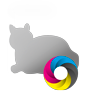 Saugnapfschild in Katze-Form konturgefräst <br>einseitig 4/0-farbig bedruckt