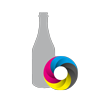 Wahlplakat auf Hohlkammerplatte in Flasche-Form konturgefräst <br>einseitig 4/0-farbig bedruckt