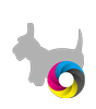 Wahlplakat auf Hohlkammerplatte in Hund-Form konturgefräst <br>beidseitig 4/4-farbig bedruckt